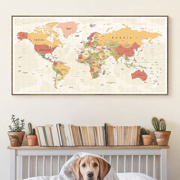 

карта мира декоративные изображения холст современной poster nordic wall art print большого размера картина современных исследовательский ка