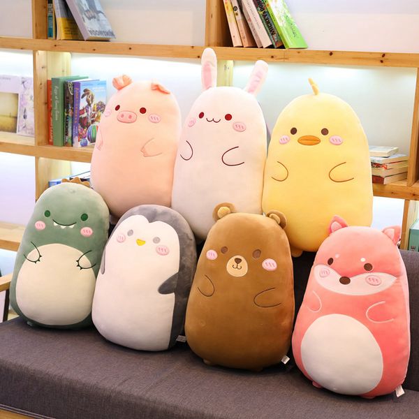 

60cm/80cm cartoon animal dinosaur rabbit pig bear duck plush toys stuffed soft sleeping pillow dolls children birthday gifts 201012