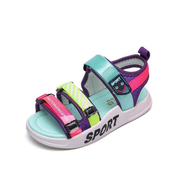 

bekamille kids shoes for girl baby boys new shoes summer 2019 mixed color explosive comfortable sandals fluorescent beach c1002, Black;red