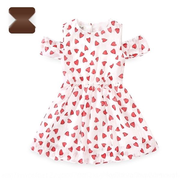 

ciwao 2020516 girl's love print personalizedshoulder princess dress children's princess dress skirt korean summer new double layer, Black;gray