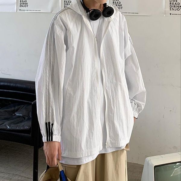 

2020 new summer korean version of the breathable hooded men's outdoor couple loose casual sunscreen jacket1, Black;brown