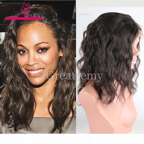 

greatremy glueless lace wigs brazilian hair #1b black natural wave mink human hair lace front wig full lace wig wavy hair