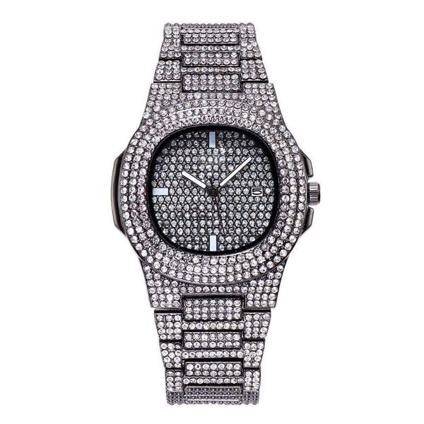 

square star quartz sky watch fashion suit steel band watch water diamond calendar women's watch, Slivery;brown