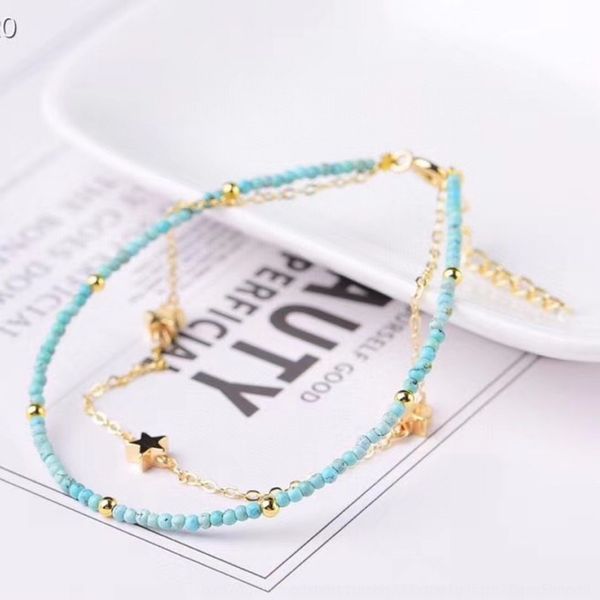 

natural turquoise ultra fine with 14k ins style natural turquoise ultra fine bracelet bracelet accessorieswith 14k accessories ins style acc, Golden;silver