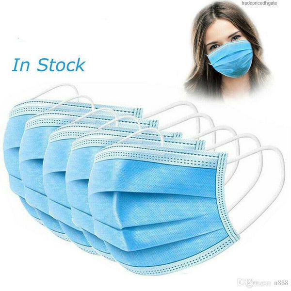 

boxes facial face dustproof 3 layers disposable protective cover masks set anti-dust mask with color retail box