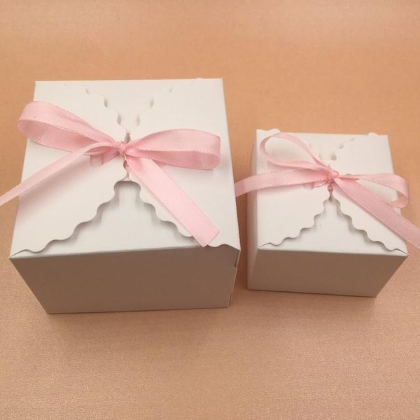 

30pcs/lot 9*9*6cm kraft paper square candy box wedding favors candy holder bags wedding party gift boxes with fre jlliye
