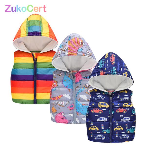 

autumn winter warm kids vest jacket for children coat kids warm cashmere vest outweargirls boys cartoon print clothes lj200814, Camo