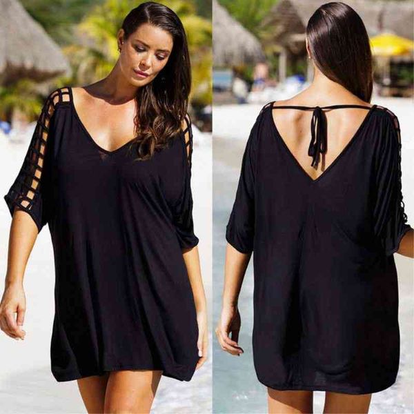 

summer bikini cover ups women swimwear beach dress black swimsuit beach wear cover-up sundress plus size 3xl, White;black