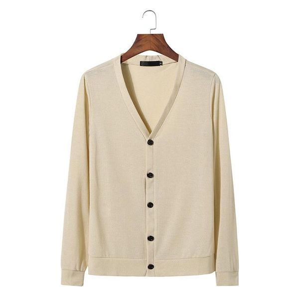 

men's sweaters cardigan men solid color v-neck male knitted sweater fashion autumn buttoned indoor casual clothing, White;black