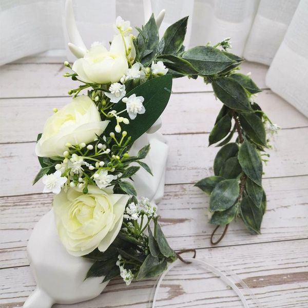 

dew lotus flower wreath crown festival headband women hair accessories headdress girl floral garland wedding floral qylisn