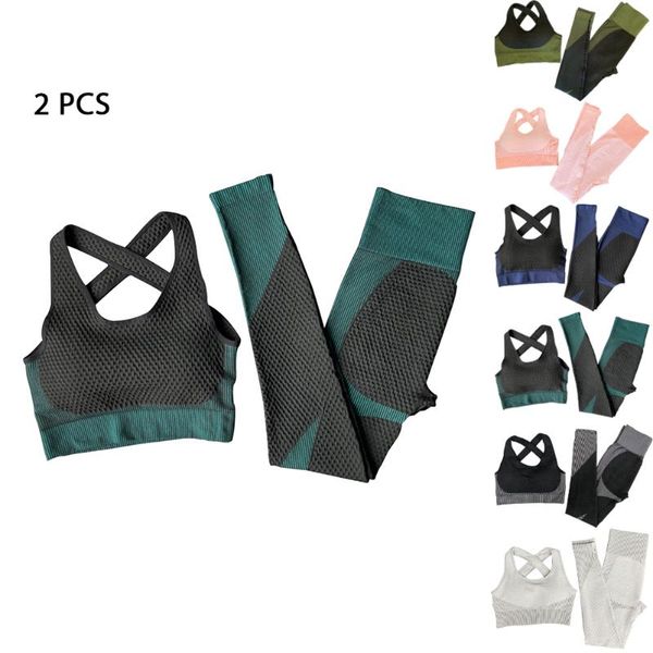 

women yoga suit sportswear suit for fitness trousers bra suits leggings workout set for female 2pcs women's sports suits, White;red