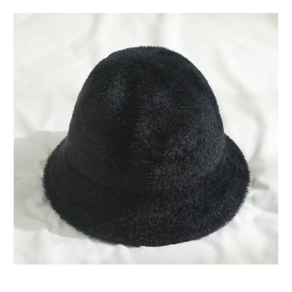 

fashion winter hat for women fur bucket warm caps dome panama black white vintage fisherman buc jllhit, Blue;gray