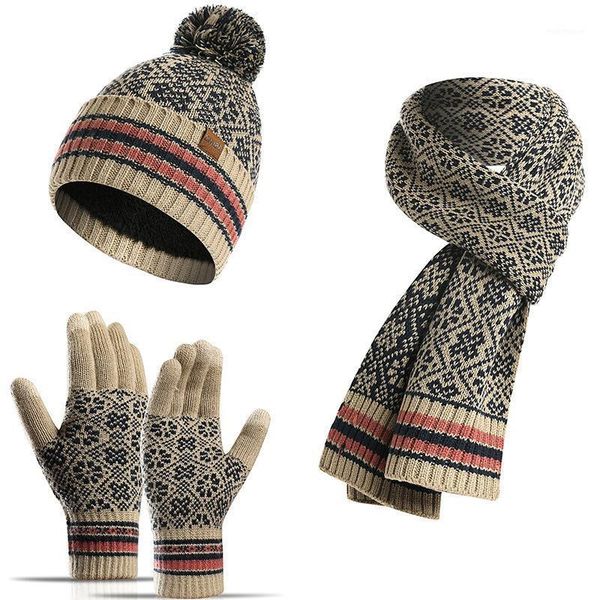 

hats, scarves & gloves sets cross border special for foreign trade winter warm suit acrylic knitting wool hat scarf multi piece set1, Blue;gray