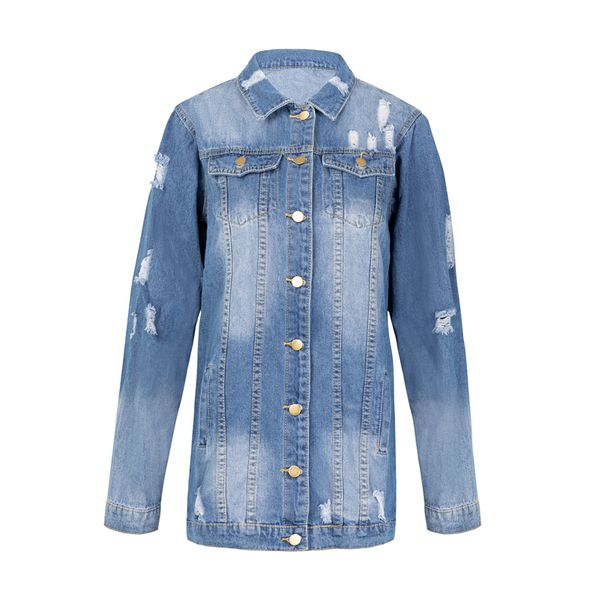 

autumn winter solid turn-down collar jean jacket for women loose casual fashionable women coats female outwear denim feminine c1111, Black;brown