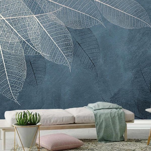 

custom p mural 3d hand painted abstract plant leaves bedroom dining room living room sofa wall decoration painting wallpaper