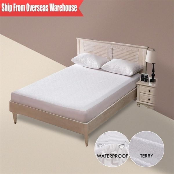 Terry capa de colchão impermeável anti-mite respirável cama hipoalergênico proteção almofada colchão protetor cama bug erro terno 1 pc 201218