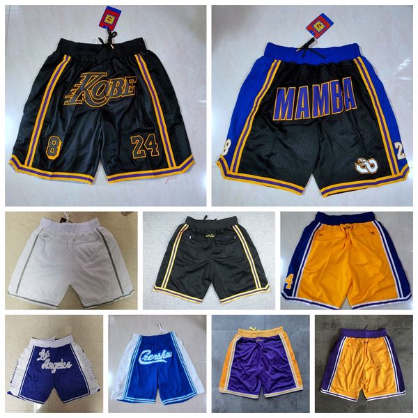 

2021 mens mamba just don pocket shorts retro authentic stitched los angele 23 black mamba james pocket basketball shorts with real logo tags