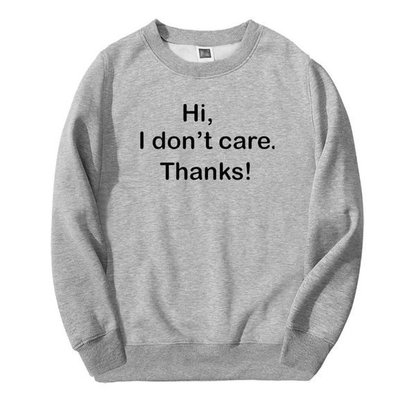 

hi i don't care thanks letters print 2020 new style men hip hop fleece men streetwear spring winter fashion sweatshirt hoodies, Black