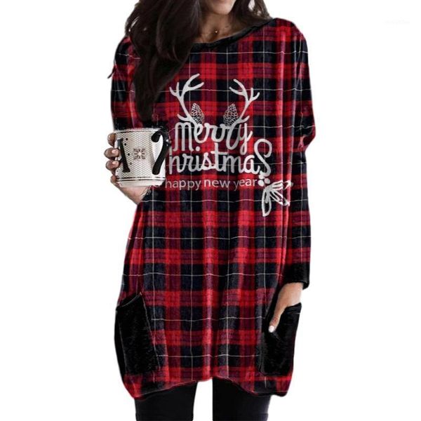 

winter christmas dresses women print cartoon dress long sleeve casual plus size midi party dresses vestidos robe with pocket1, Black;gray