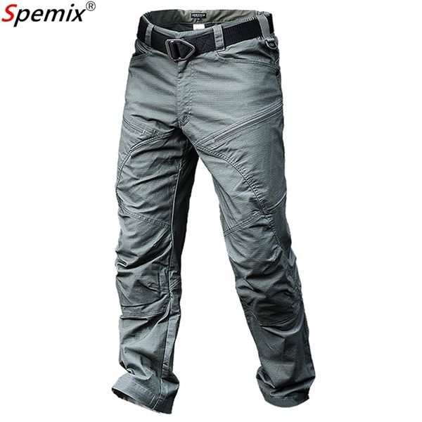 

mens waterproof tactical pants male jogger casual cargo pants urban combat trousers multi pockets ripsarmy military style lj201221, Black