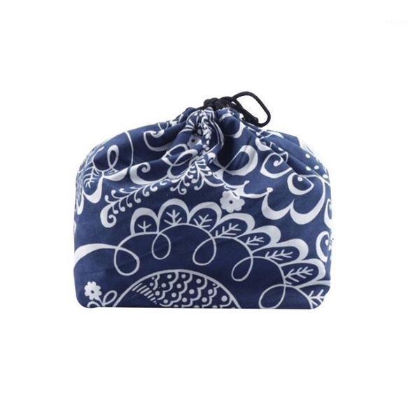 

cloth office picnic lunch bag school printed storage bento pouch japanese style cooler thermal insulated portable travel1, Blue;pink