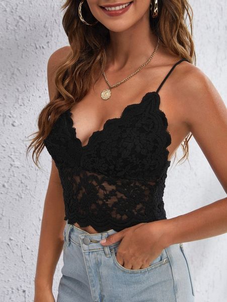 

lace crop cami l7f4#, White