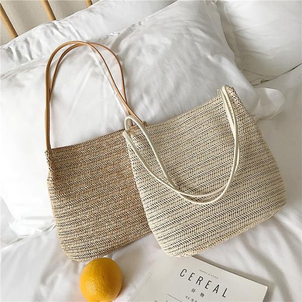 

summer bags with women handbag handle large capacity rattan bag beach bag straw totes bucket b41-47
