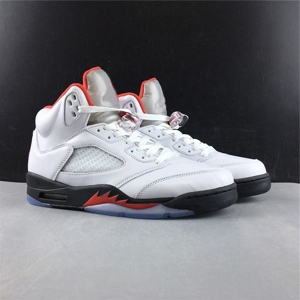 

reflective with 3m box mens 2020 basketball sneakers 5s fire red for men silver sports shoes size us7.5-13 jv0p, Black