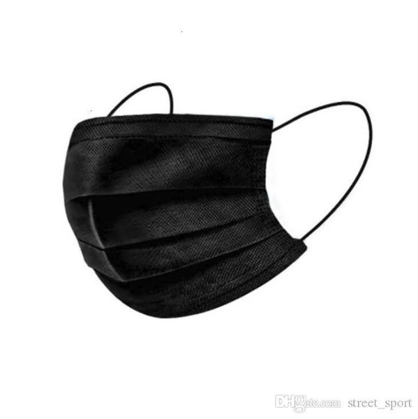

layers 3 face black disposable mask earloop cotton elastic for mouth masks anti dust protective mascherine safety reusable ing