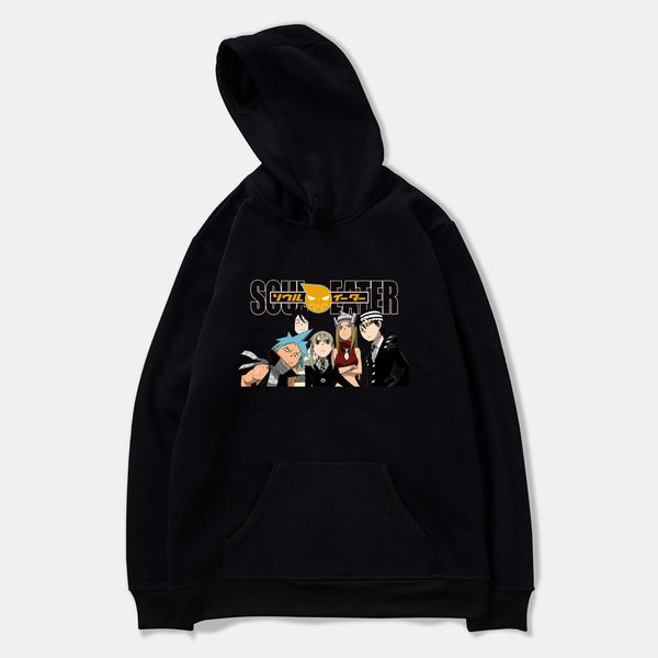 

pulloverfashion harajuku boys hoodies pullovers print casual soul eater hoodies men women basic hoodies autumn kpop sweatshirt x1020, Black