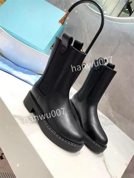 

fashion designer boots knee boot 35-41 color flat heel genuine leather matching round head women long female martin casual wild woman cowboy, Black