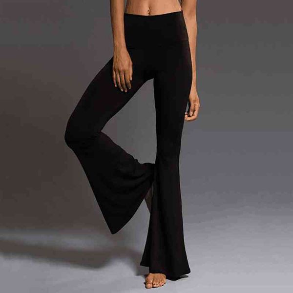 

black flare pants womens casual high waist wide leg long palazzo bell bottom yo-ga pants trousers women vetement femme, Black;white