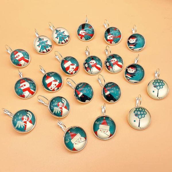 

sell christmas earrings time gem santa earrings stud earrings silver plated round ear hook ear drop diy holiday accessory jewelry gifts