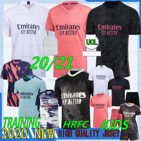 

thailand 20/21 real hazard madrid soccer jerseys men kids kits camiseta rm jovic bale jovic rodrygo vinicius jr.sergio ramos football shirt, Black;yellow