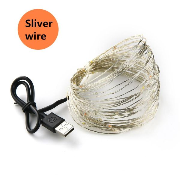

светодиодный свет шнура 10m 100led usb праздник света 5v водонепроницаемый cooper проволочные сказочные огни christmaswedding сад новый год
