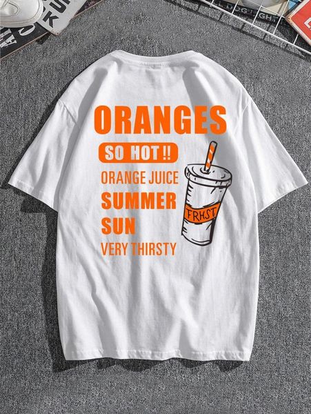 

men slogan & drink print tee 125h#, White;black