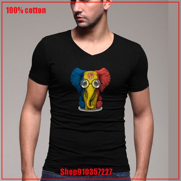 

baby elephant with glasses and andorra flag man plus size t shirt v boyfriend's day gift comfortable all tee sport hooded sweatshirt ho