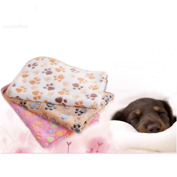 

pet puppy blanket paw sleep pad print mat soft and warm fleece dog cat throw blankets