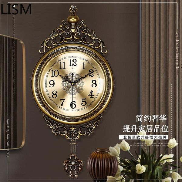 

wall clocks home decor modern pendulum clock vintage round quartz silent metal nordic design duvar saati