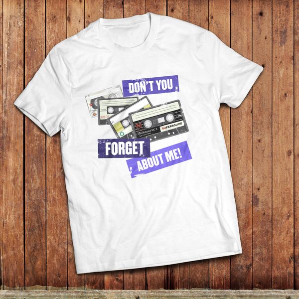 

t don't you forget about me shirt,vintage anologue cassette tape, classic 1980's sport hooded sweatshirt hoodie t shirt