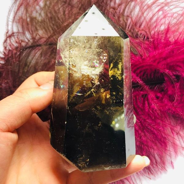 

natural dendritic quartz crystal stone mineral specimen wand point crystal tower healing home decoration collection1