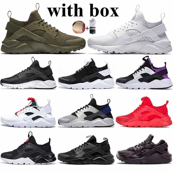 

with box huarache 4.0 1.0 white green oreo black red running shoes for mens women huaraches sports trainers sneakers 36-45