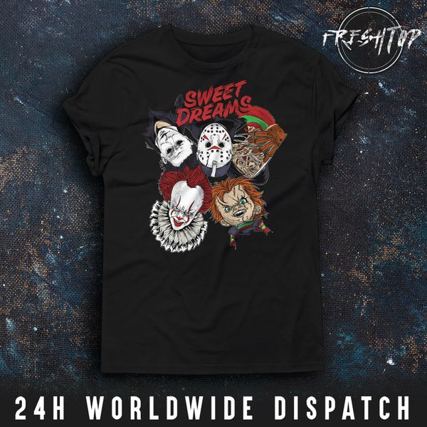 

sweet dreams t shirt jason freddy krueger it pennywise chucky doll leatherface sport hooded sweatshirt hoodie