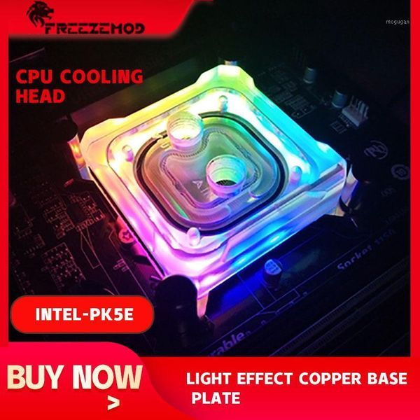 

emod computer cpu water cooling block for intel lga 1151 115x 2011 5v 3pin rgb light copper base plate. intel-pk5e1