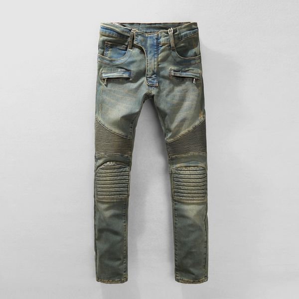 

2019, the new brand fashion european and american summer men's wear jeans are men's casual jeans #56-57-59-55, Blue