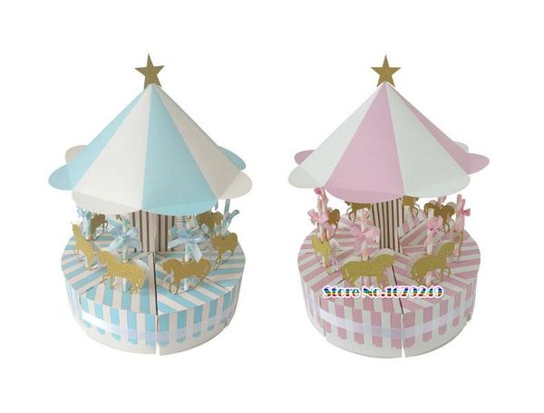 

merry-go-round shape candy paper box. chocolate candy box,baby shower wedding supplies 10pcs/lot