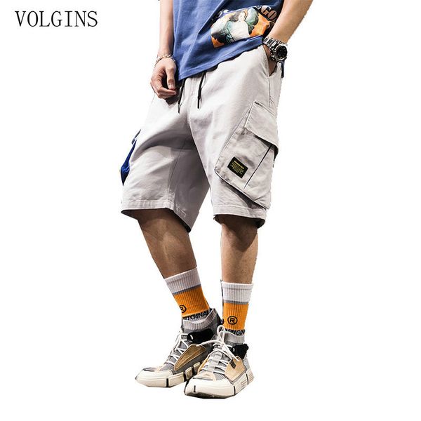 

streetwear 2020 summer men casual cargo mens with pockets cotton hip hop knee length shorts