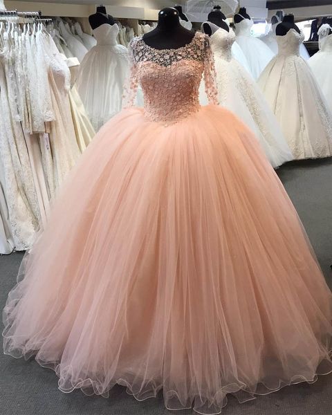 

new long scoop quinceanera dresses ball gown sequin beaded appliques sweet 16 dresses plus size vestidos de quinceaÃ±era, Blue;red