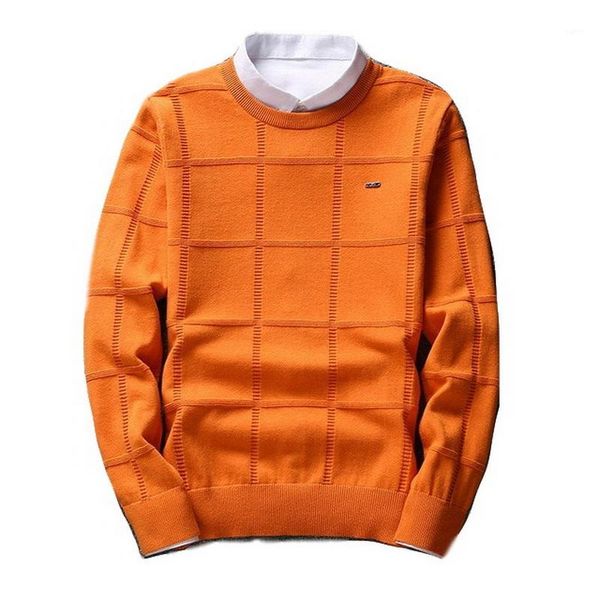 

2019 men sweaters pullover men long sleeve men's sweater casual dress male brand cashmere check knitwear man1, White;black
