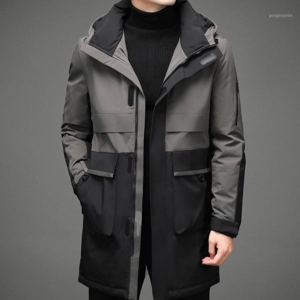 

mimi the new long men down jacket in winter coat long led to thicken the duck down 90 men's jacket off business1, Black